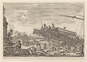 Lastning af et skib, sandsynligvis ca. 16541655. af Stefano della Bella