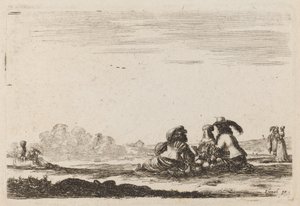 Herrer og damer i samtale, 1642. af Stefano della Bella