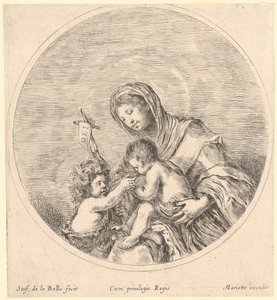 Maria med barnet og Johannes Døberen af Stefano della Bella