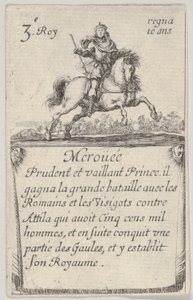 Meroüée Prudent et vaillant..., fra Game of the Kings of France Jeu des Rois de Fran..., 1644. af Stefano della Bella