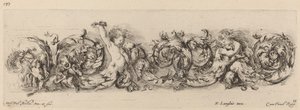Prydfrise med børn og hunde, formentlig 1648. af Stefano della Bella