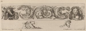 Prydfrise med ørn og løve indfanget af børn, sandsynligvis 1648. af Stefano della Bella
