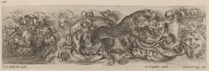 Prydfrise med leopard, sandsynligvis 1648. af Stefano della Bella
