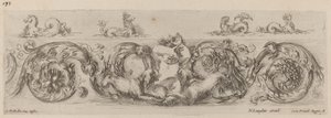 Prydfrise med havdyr, sandsynligvis 1648. af Stefano della Bella