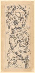 Ornamentalt panel med tre sfinkser, blad 3 fra serien "Ornamenter eller grotesker"