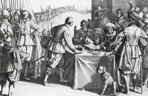 Betalende lejesoldater, gravering af Stefano della Bella (1610-1664) af Stefano della Bella