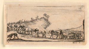 Plade 4, fra "Designs of Some Troop Conduct, Cannons, and Attacks on Towns" af Stefano della Bella