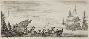 Plade One fra Various Embarkments af Stefano della Bella