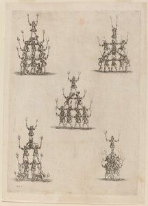 Jonglørernes pyramider, 1652. af Stefano della Bella