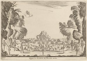 Fjerde havscene af Stefano della Bella