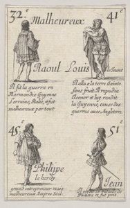 Raoul ... Ludvig den Yngre ... fra Game of the Kings of France Jeu des Rois de France, 1644. af Stefano della Bella