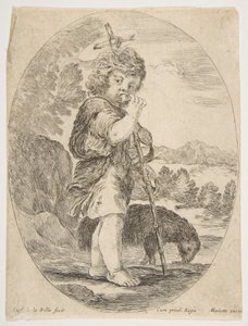 Johannes Døberen bider et stykke frugt, ca. 1641. af Stefano della Bella