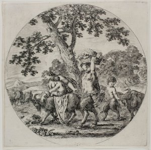 Satyr-familievandring af Stefano della Bella