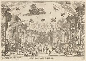 Femte scene af helvede, 1637. af Stefano della Bella