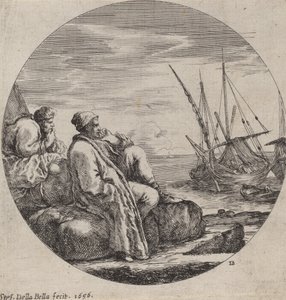 Havn med to tyrkiske købmænd, 1656. af Stefano della Bella