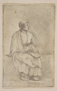 Siddende kirkelig, ca. 1662. af Stefano della Bella