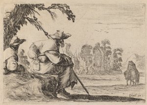 Siddende Pilgrimme af Stefano della Bella