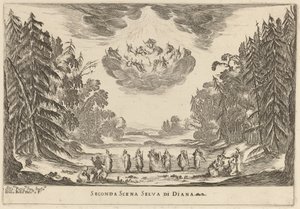 Anden scene Dianas skov af Stefano della Bella