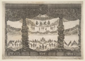 Sjette scene, himlen, fra gudernes ægteskab Le nozze degli Dei, 1637. af Stefano della Bella