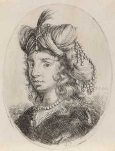 Sultanesse prydet med perler, vendt til venstre, 16491650. af Stefano della Bella