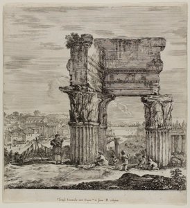 Concordia-templet og Forum Romanum af Stefano della Bella