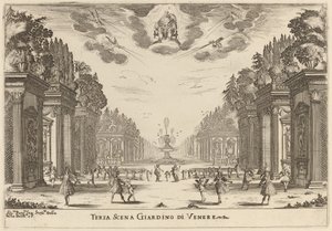 Tredje Scene Venus Have, 1637. af Stefano della Bella