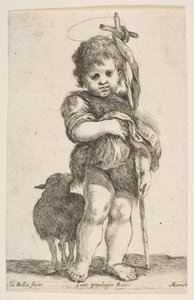 Spædbarnet St. Johannes Døberen holder sin kappe op, ca. 1649. af Stefano della Bella
