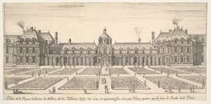Catherine de Medicis palads, kaldet Tuillerierne, fra Forskellige synspunkter om bemærkning..., 1649-51. af Stefano della Bella