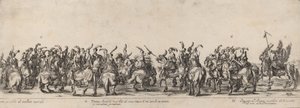 Tredive bueskytter og sider, 1633. af Stefano della Bella