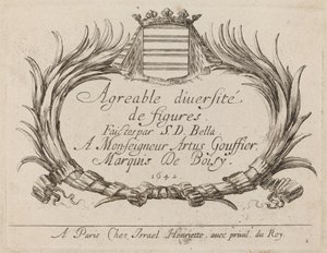 Titelside for "Behagelig mangfoldighed af figurer" af Stefano della Bella