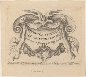 Titelside for "Forskellige figurer og kruseduller" af Stefano della Bella