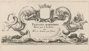 Titelblad for Paysages maritimes, 1644. af Stefano della Bella