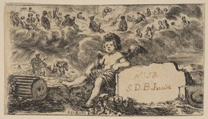 Titelside: Amor, fra Game of Mythology Jeu de la Mythologie, 1644. af Stefano della Bella