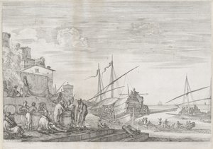 To kabysskibe i havnen i Livorno Port of Livorno (serietitel) Vues de port de Livourne (serietitel) af Stefano della Bella