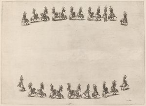 Fireogtyve Cavorting Cavaliers, 1652. af Stefano della Bella
