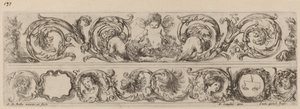 To Ornamental Bands med Amor og Heads of the Four Seasons af Stefano della Bella