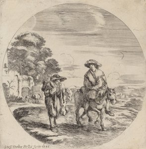 To bønder, der rejser i et landskab, 1656. af Stefano della Bella