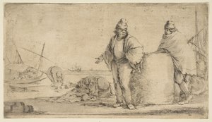 To sømænd med en balle varer, ca. 1662. af Stefano della Bella