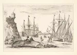 Udsigt over et hjørne af Calais (Vue d af Stefano della Bella