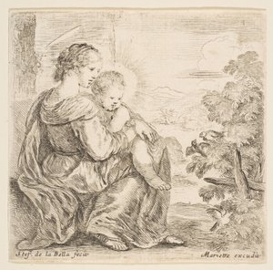 Jomfru og Kristusbarn, 1641. af Stefano della Bella
