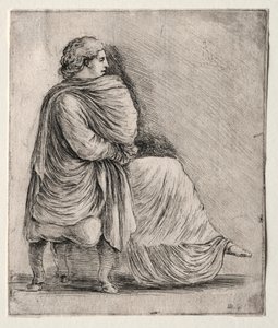 Kvinde siddende på en skammel, ca. 1620