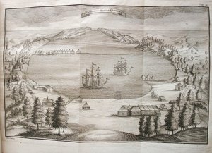 Udsigt over Petropavlovsk havn, 1755 af Stepan Petrovich Krasheninnikov