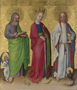 De hellige Matthæus, Katarina af Alexandria og evangelisten Johannes, ca. 1450