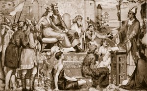 St. Augustine prædiker for sakserne, 597, illustration fra 