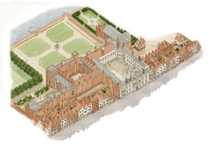 Somerset House, London, ca. 1609-1630 (blæk og akvarel)