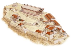Akropolis, Athen, ca. 421BC-380BC (blæk og akvarel)