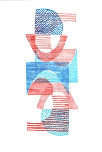 1961 VI, 2016 (linoleumstryk på papir) af Stephen Dow