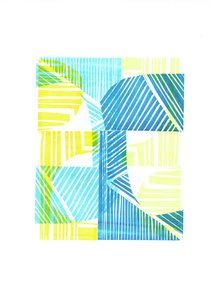 1973 II, 2016 (linoleumssnit på papir) af Stephen Dow