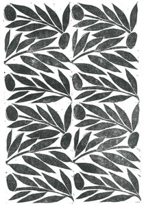 Olive Branches, 2015 (linoleumssnit på papir) af Stephen Dow