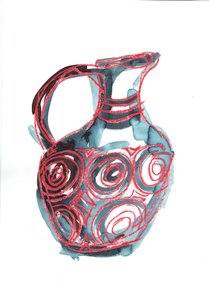 Vessel IV, 2016 (oliepastel og tekstilfarve på papir)